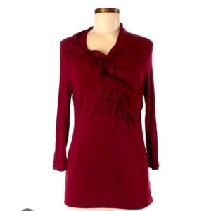 Rio Rao red cowl neck shirt